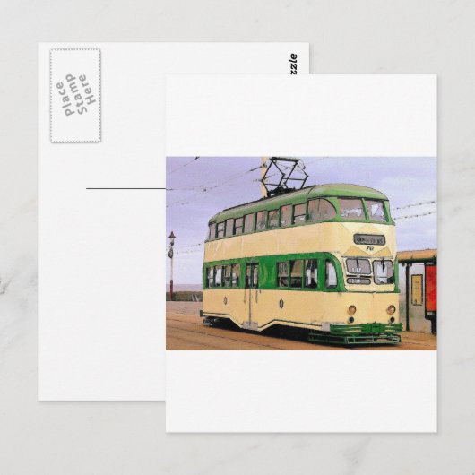 Blackpool Tram Postkarte (Vorne/Hinten)