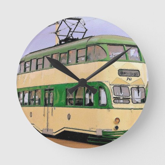 Blackpool Tram Runde Wanduhr (Vorderseite)