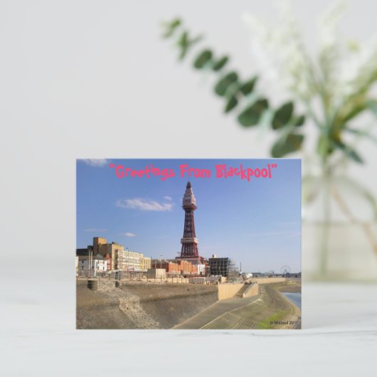 Blackpool-Turm Postkarte (Stehend Vorderseite)