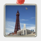 Blackpool-Turm Silbernes Ornament (Vorne)