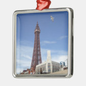 Blackpool-Turm Silbernes Ornament (Links)