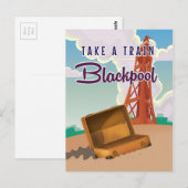 Blackpool Vintage Reiseplakat Postkarte (Vorne/Hinten)