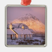 Blackrock Hütte, Glencoe, Highlands, Schottland 2 Silbernes Ornament (Vorne)