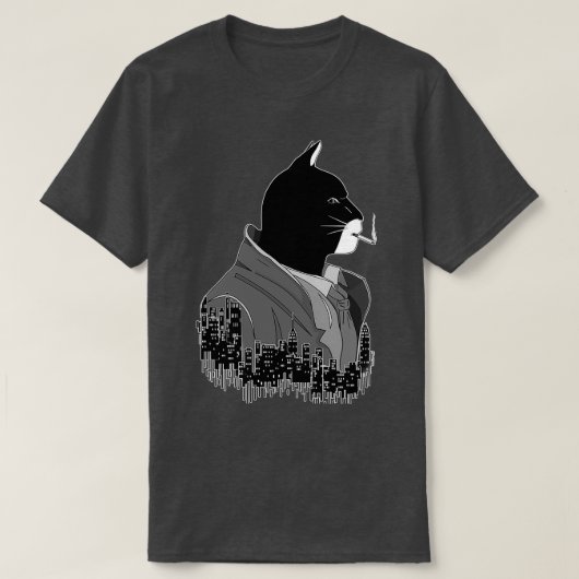 Blacksad Night City schwarz-weiß noire T-Shirt (Design vorne)