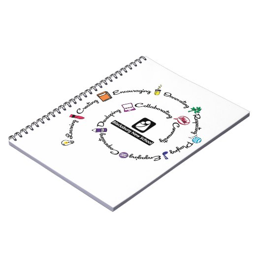 Blacksburg New School Colour Spirale Notebook Notizblock (Linke Seite)