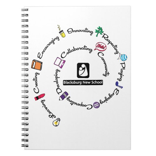 Blacksburg New School Colour Spirale Notebook Notizblock (Vorderseite)