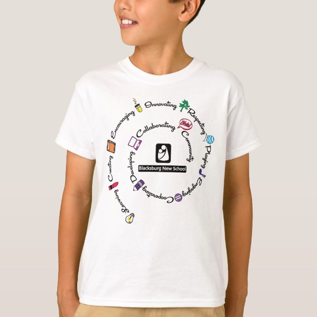 Blacksburg New School Colour Spirale T - Shirt - J (Vorderseite)