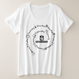 Blacksburg New School Plus Spiraldesign Große Größe T-Shirt