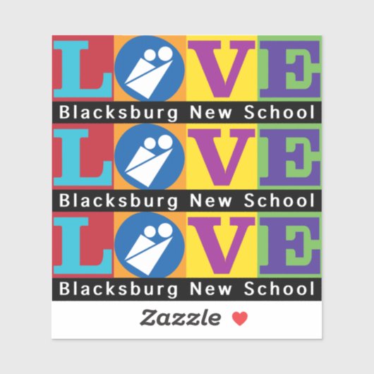 Blacksburg New School Vinyl Sticker (Blatt)