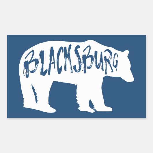 Blacksburg Virginia Bear Rechteckiger Aufkleber (Vorderseite)