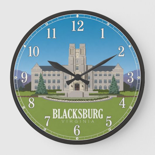 Blacksburg Virginia Campus Große Wanduhr (Vorderseite)