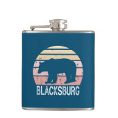 Blacksburg Virginia Retro Bear Flachmann (Vorderseite)