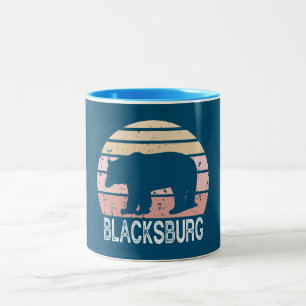 Blacksburg Virginia Retro Bear Zweifarbige Tasse