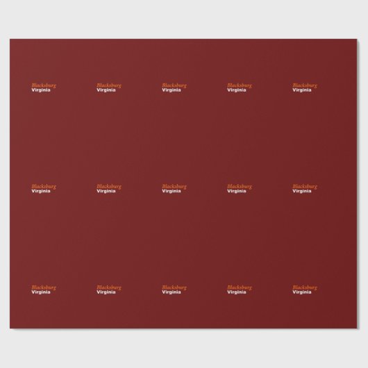 Blacksburg, Virginia Wrapping Paper Geschenkpapier (Flach)