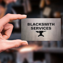 Blacksmith: Anvil on Worn Sheet Metal Visitenkarte