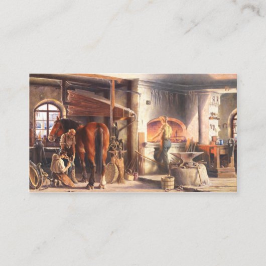 Blacksmith Farrier Business Card Visitenkarte (Vorderseite)