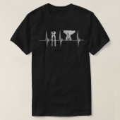 Blacksmith Farriers Heartbeat EKG Blacksmithing T-Shirt (Design vorne)