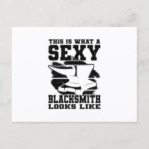 Blacksmith Forge Anvil Blacksmithing Craft Postkarte