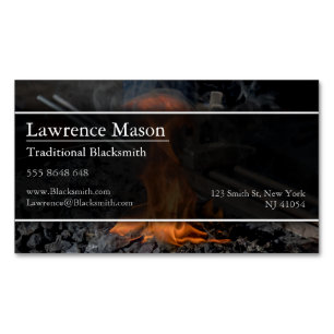 Blacksmith Forge Foto Magnetic Business Card Magnetische Visitenkarte