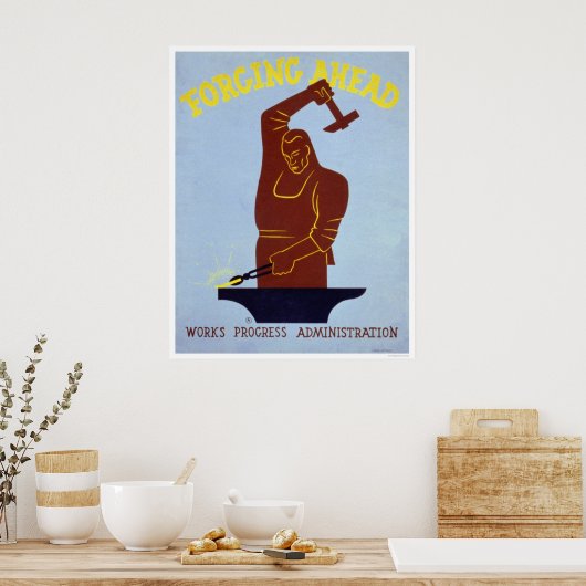 Blacksmith Forging 1940 WPA Poster (Küche)