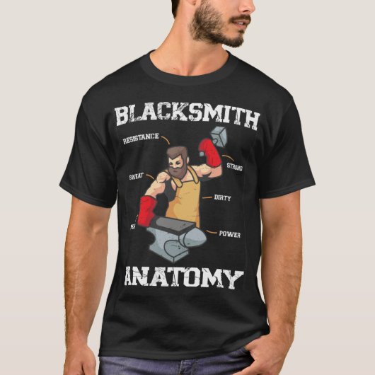 Blacksmith Gear Blacksmith Anatomy Metalsmith Forg T-Shirt (Vorderseite)