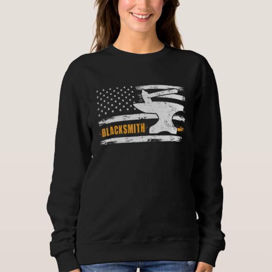 Blacksmith Hammer Anvil Flag Knife Maker Stahl Pre Sweatshirt (Vorderseite)