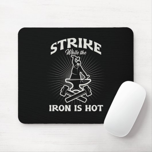 Blacksmith Iron Hammer Forging Farrier Forge Gesch Mousepad (Mit Mouse)