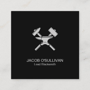 Blacksmith Iron Works Metal Quadratische Visitenkarte