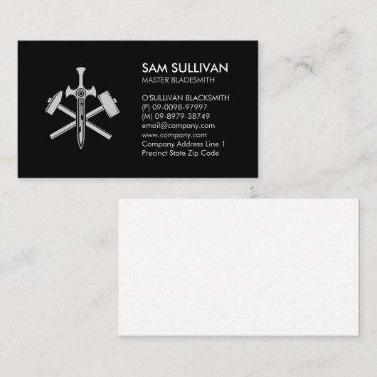 Blacksmith Iron Works Metal Visitenkarte (Vorne/Hinten)