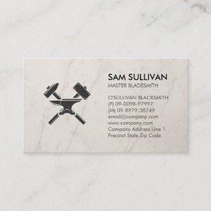 Blacksmith Iron Works Metal Visitenkarte