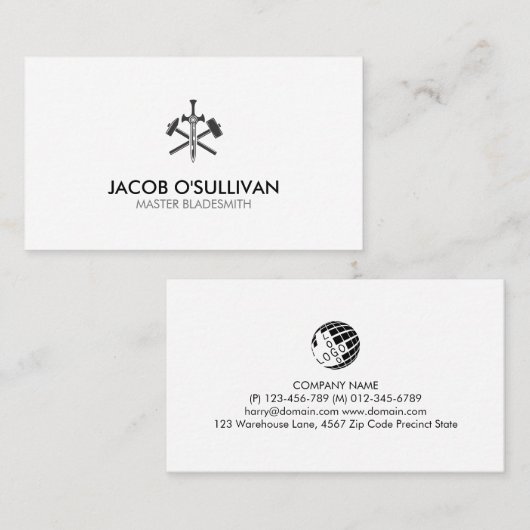Blacksmith Iron Works Metal Visitenkarte (Vorne/Hinten)