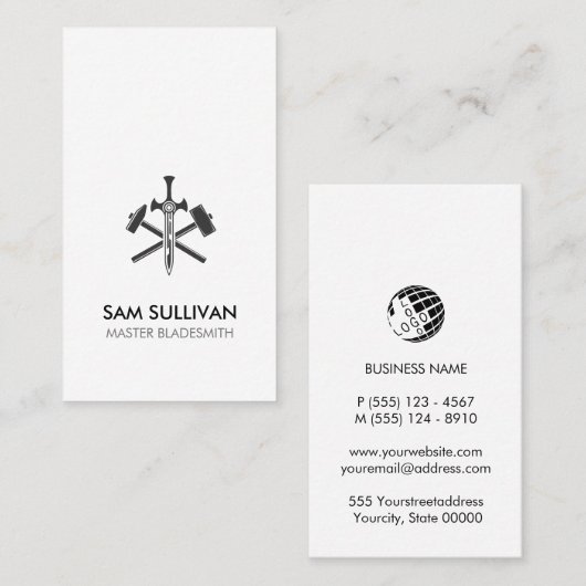 Blacksmith Iron Works Metal Visitenkarte (Vorne/Hinten)