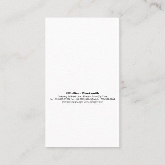 Blacksmith Iron Works Metal Visitenkarte (Rückseite)