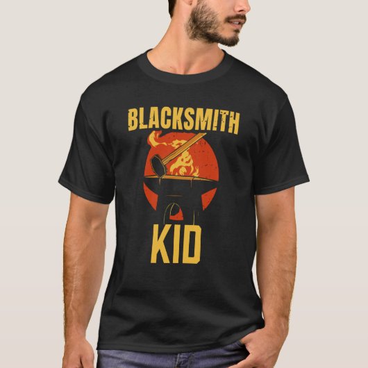 Blacksmith Kid Blacksmithing Job T-Shirt (Vorderseite)