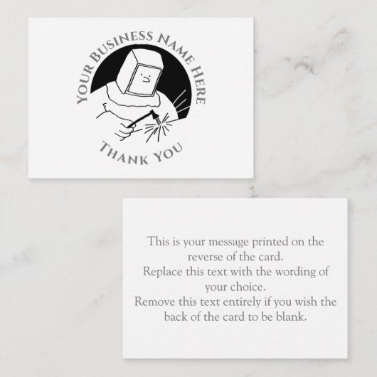 Blacksmith oder Metalworker Danke, Note Card Mitteilungskarte (Vorne/Hinten)