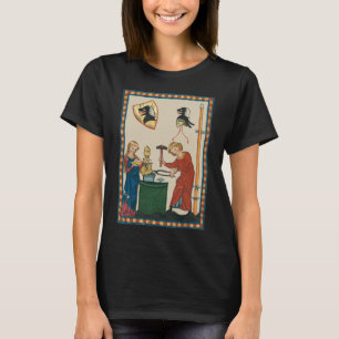 Blacksmith Schmiede Helmet Mittelalterliche Kunst T-Shirt