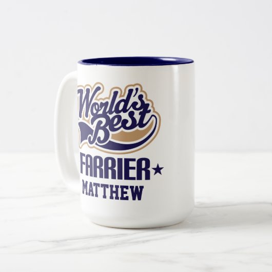 Blacksmith Worlds Best Farrier Zweifarbige Tasse (Vorderseite Links)