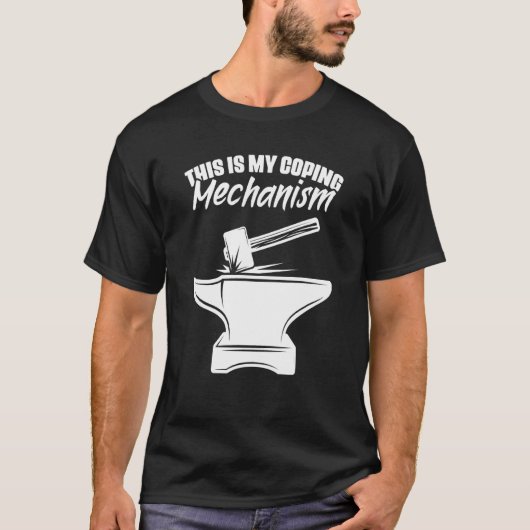 Blacksmithing Anvil Hammer Forging Metalworking Bl T-Shirt (Vorderseite)