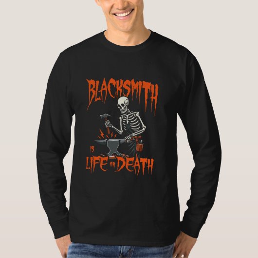 Blacksmithing Skeleton Bladesmith - Metalsmith Bla T-Shirt (Vorderseite)
