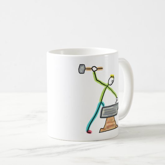 Blacksmithing Stickman Kaffeetasse (VorderseiteRechts)