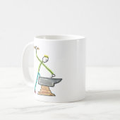 Blacksmithing Stickman Kaffeetasse (Vorderseite Links)