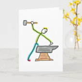 Blacksmithing Stickman Karte (Gelbe Blume)