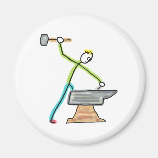 Blacksmithing Stickman Magnet (Vorne)