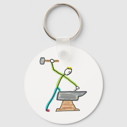 Blacksmithing Stickman Schlüsselanhänger (Vorderseite)