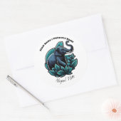 BlackSpades Einzigartige Elefantenserenade Runder Aufkleber (Umschlag)