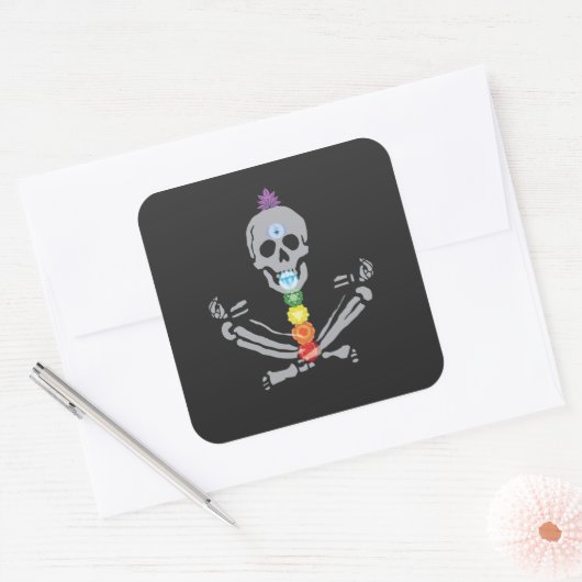 BlackStitch - Chakras Square Quadratischer Aufkleber (Umschlag)