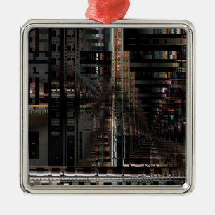 BlackTechnology Circuit Board Elektronischer Compu Silbernes Ornament