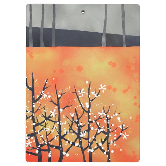 Blackthorn Blossom Frühjahrslandschaft Korallenrif Klemmbrett (Rückseite)