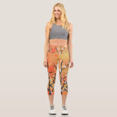Blackthorn Blossom Frühlingsfloral Capri Leggi Leggings (Vorderseite)