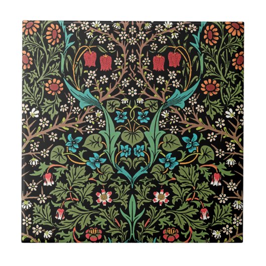 Blackthorn Wildblume Pattern William Morris Fliese (Vorderseite)
